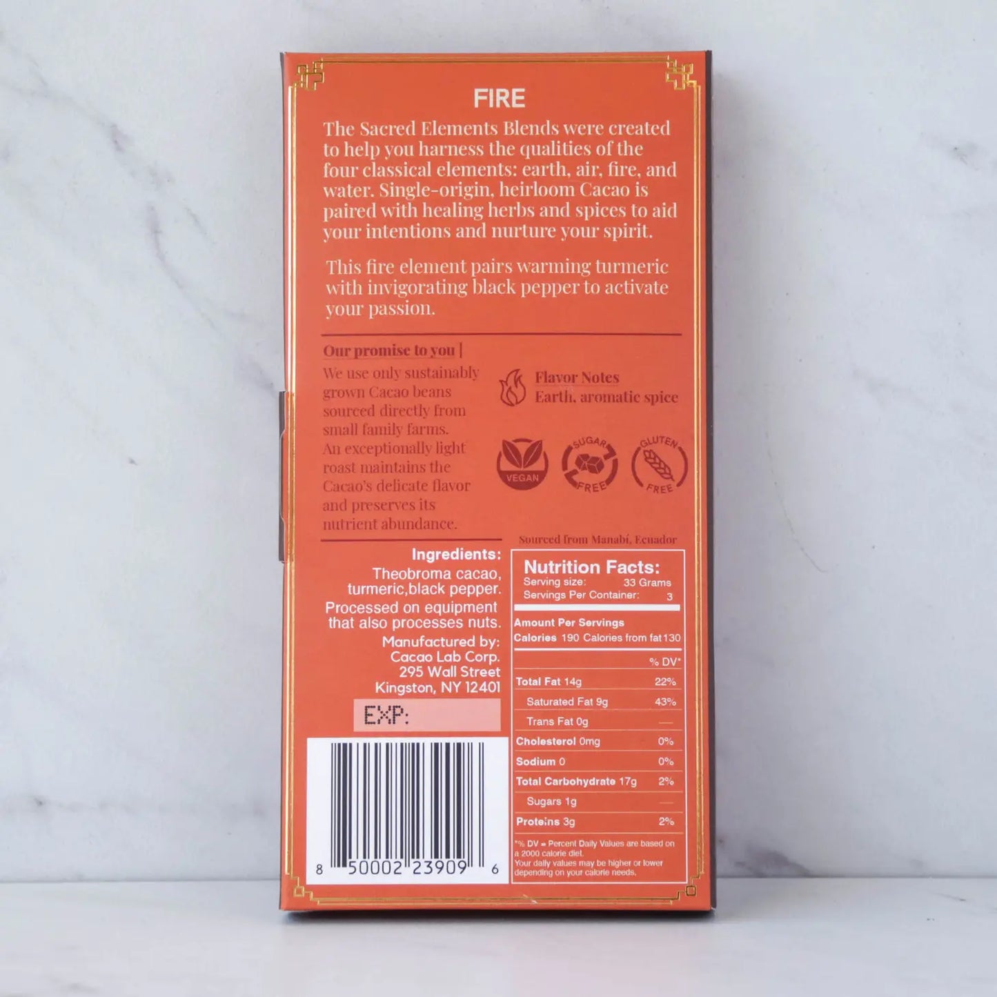Ceremonial Grade Cacao Bar - Fire Element Black Pepper & Turmeric by The Cacao Laboratory (COMING SOON)