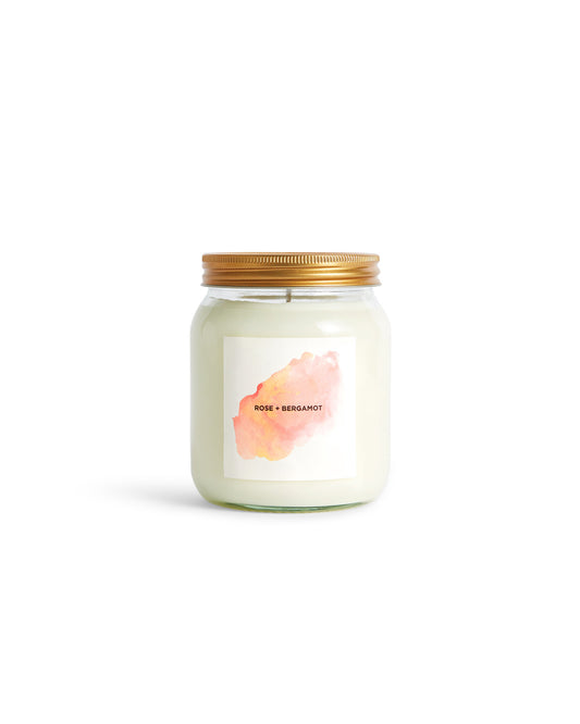 FLORAL - Rose + Bergamot Aromatherapy Candle
