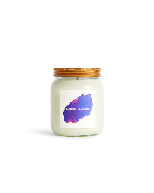 EARTHY: Patchouli + Lavender Aromatherapy Candle